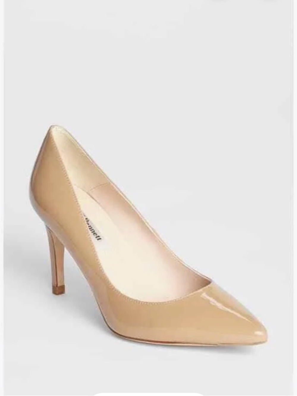 L.K. Bennett Nude Beige Patent Leather Florete Pump Shoe. E.U. 38.5